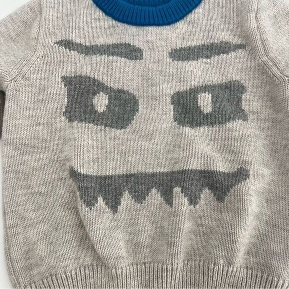 Baby Gap Sweater 18-24M Gray Blue Spooky Crewneck Wool Halloween - Picture 2 of 5